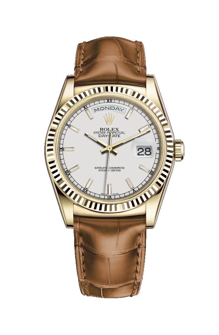 Day-Date 36 118138 Gold Watch (White)