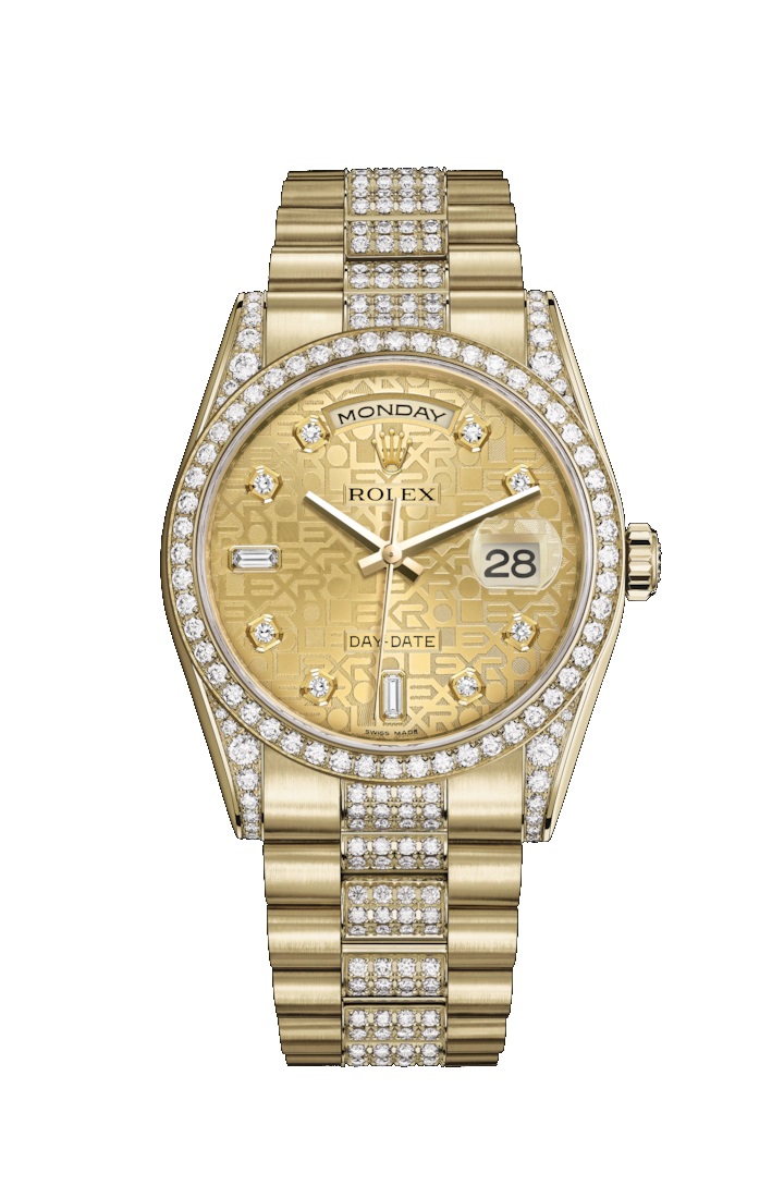 Day-Date 36 118388 Gold & Diamonds Watch (Champagne-Colour Jubilee Design Set with Diamonds)