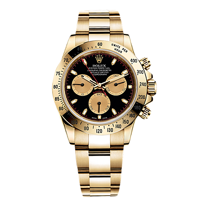 Cosmograph Daytona 116528 Gold Watch (Black And Champagne)