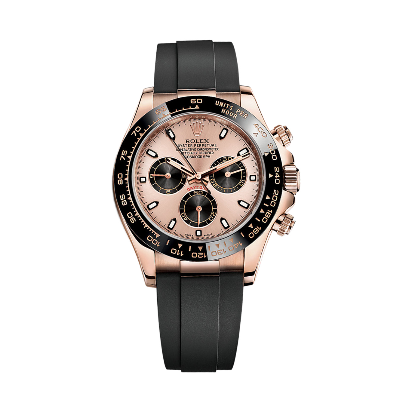 Cosmograph Daytona 116515LN Rose Gold Watch (Pink & Black)