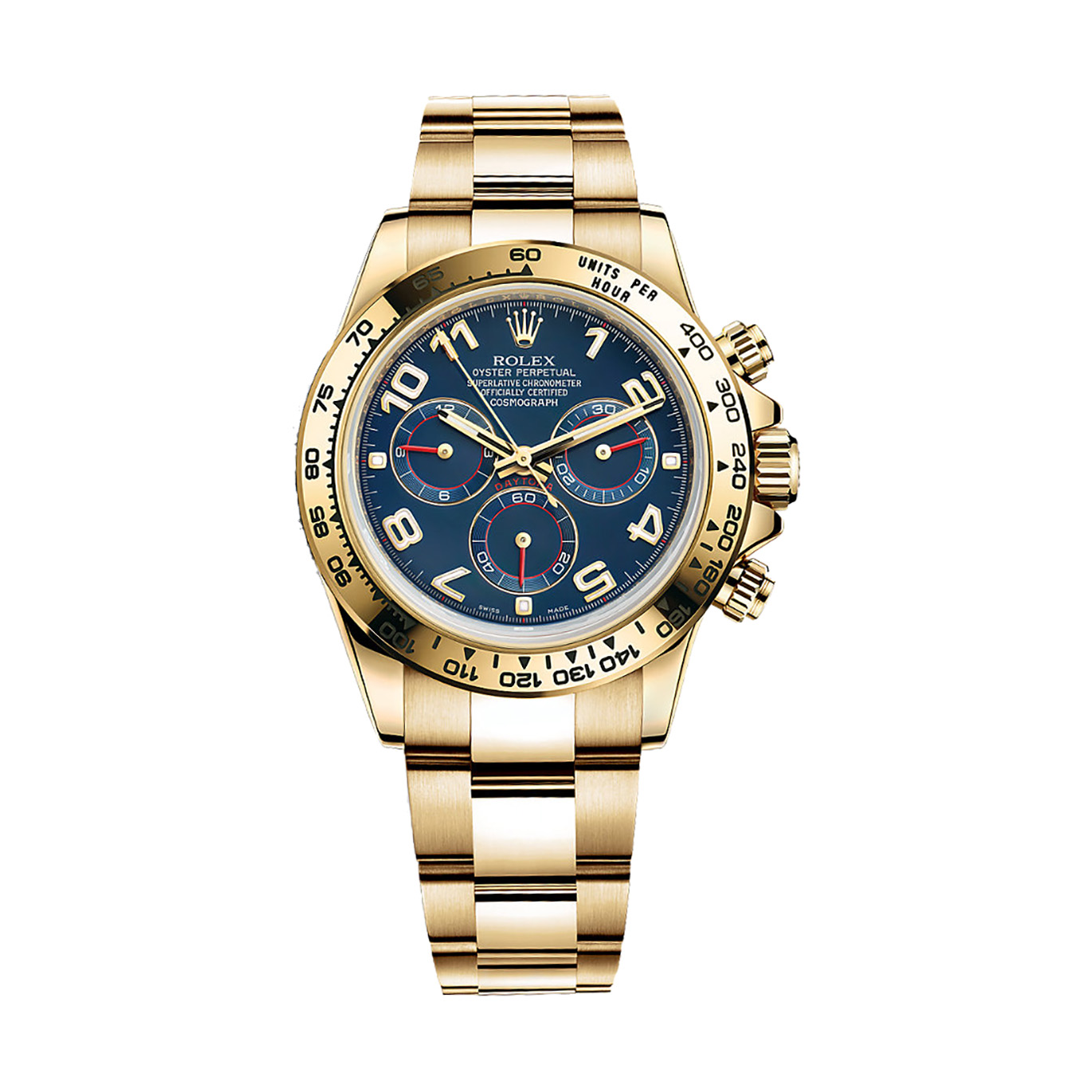 Cosmograph Daytona 116508 Gold Watch (Blue)