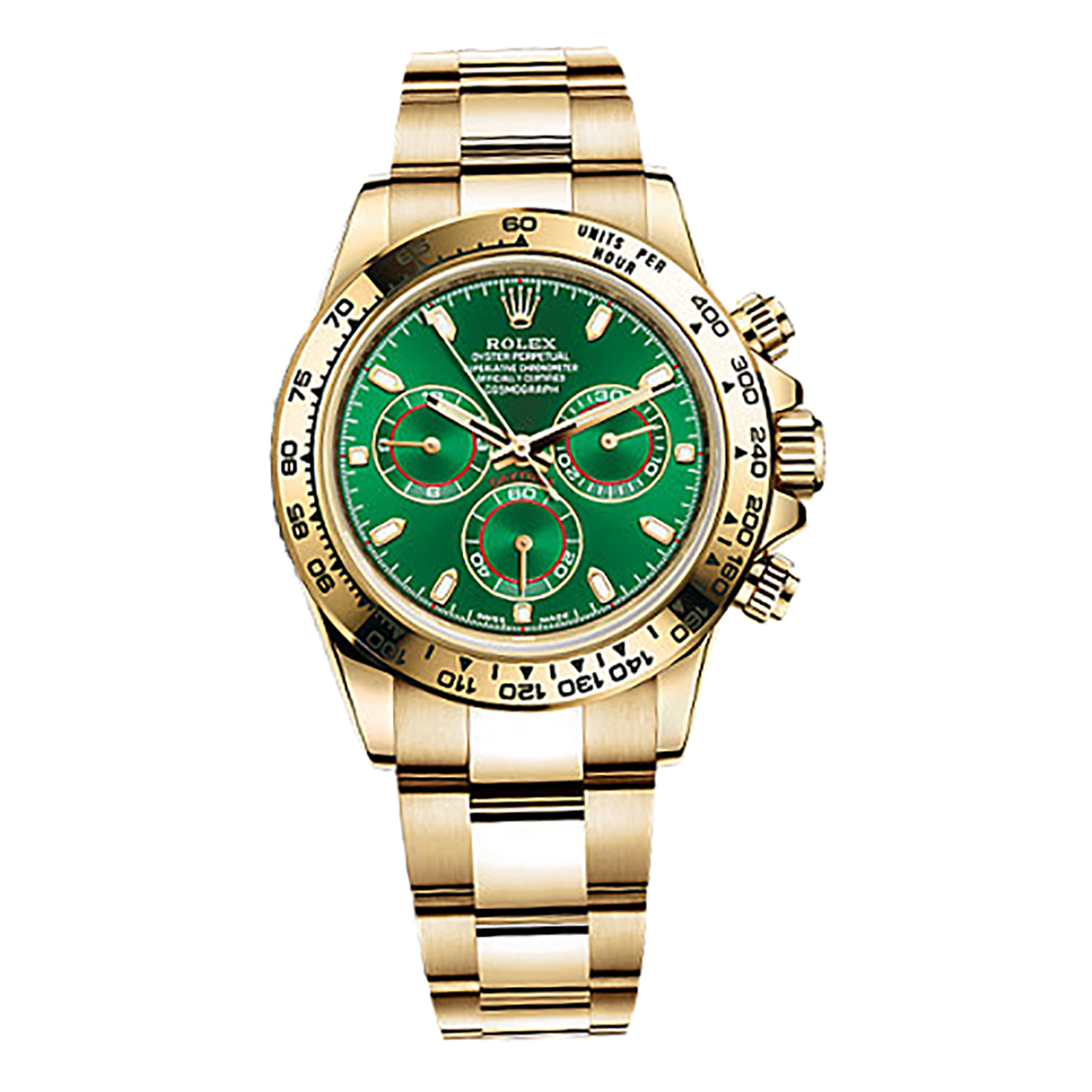 Cosmograph Daytona 116508 Gold Watch (Green)