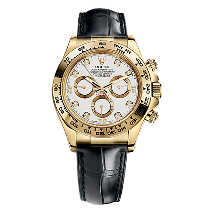 Cosmograph Daytona 116518 Gold Watch (White Set with Diamonds)