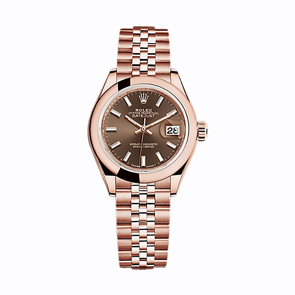 Lady-Datejust 28 279165 Rose Gold Watch (Chocolate)