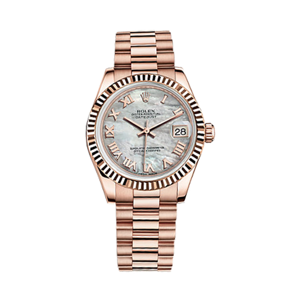Datejust 31 178275f Rose Gold Watch (White Mother-of-Pearl)
