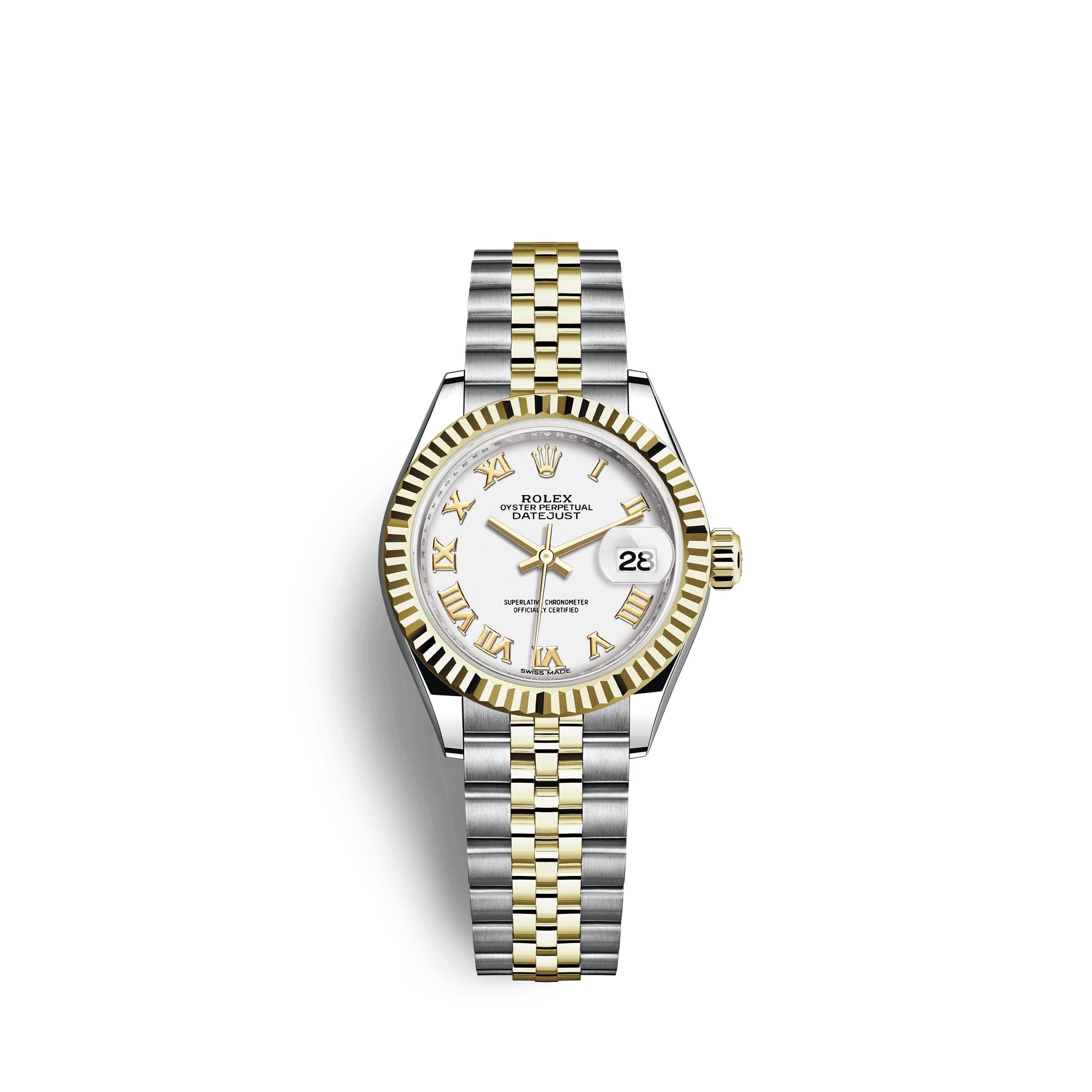 Lady-Datejust 28 279173 Gold & Stainless Steel Watch (White)