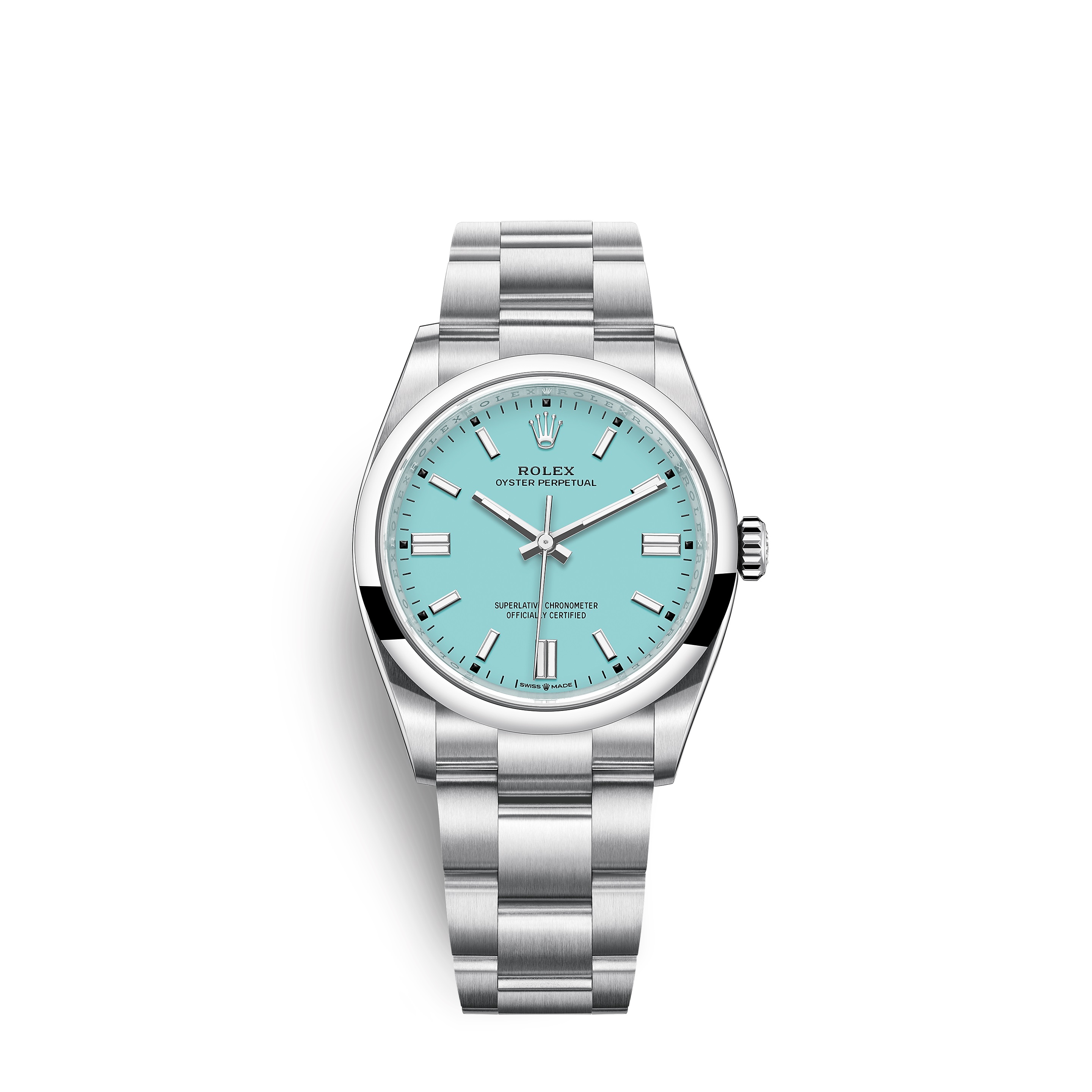 Oyster Perpetual 36 126000 Stainless Steel Watch (Turquoise Blue)