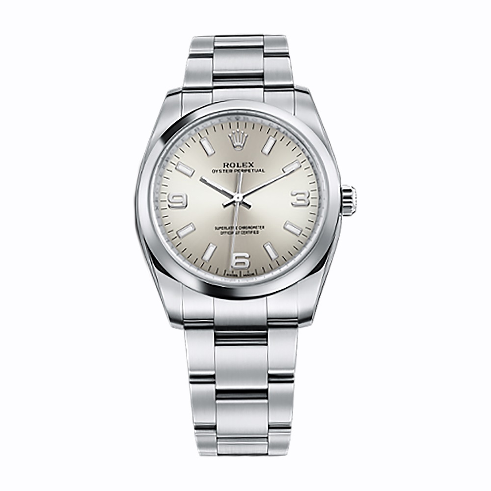 Oyster Perpetual 34 114200 Stainless Steel Watch (Silver)