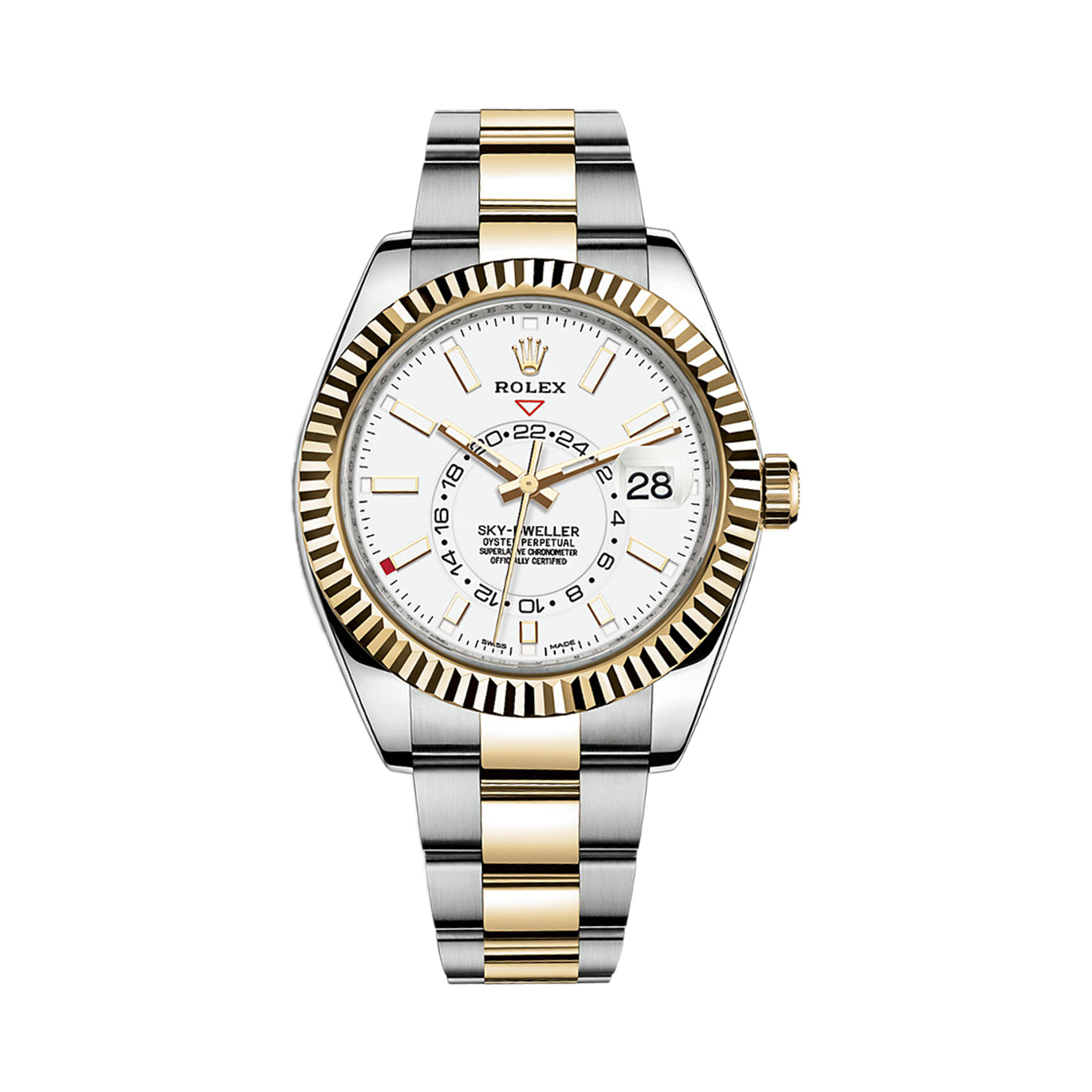 Sky-Dweller 326933 Yellow Gold & Stainless Steel Watch (White)