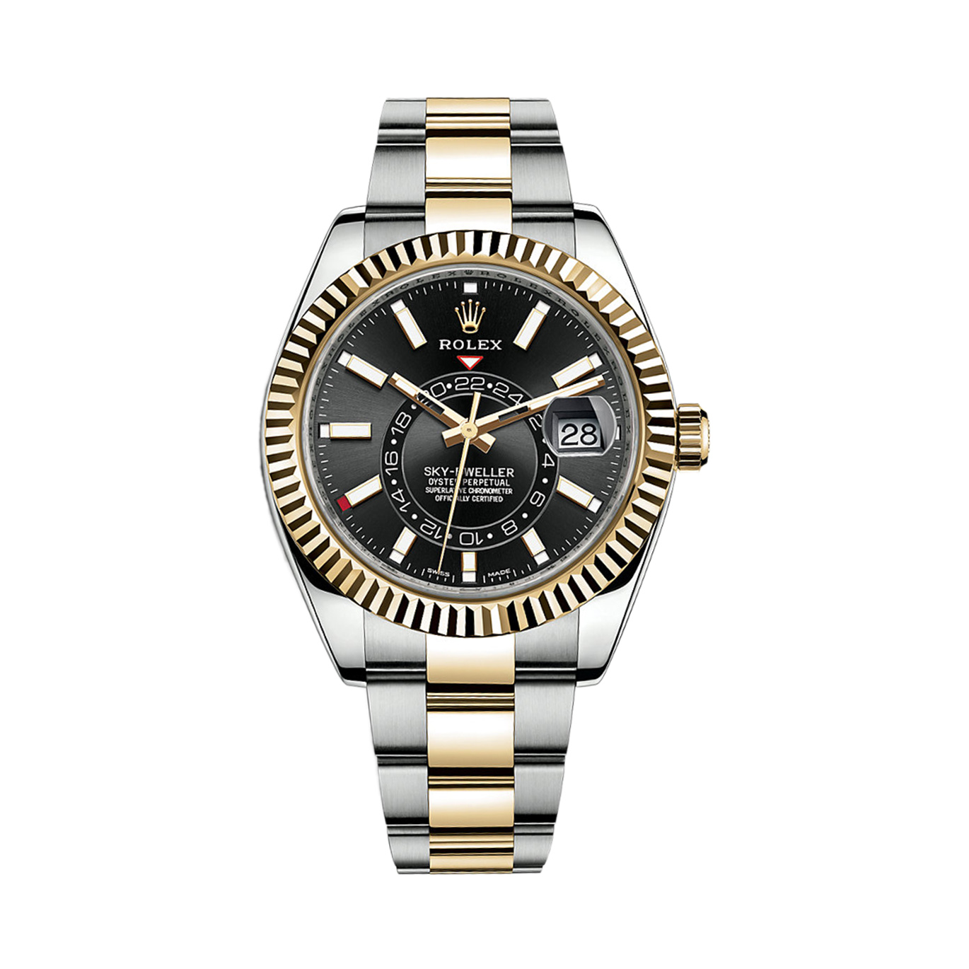 Sky-Dweller 326933 Yellow Gold & Stainless Steel Watch (Black)
