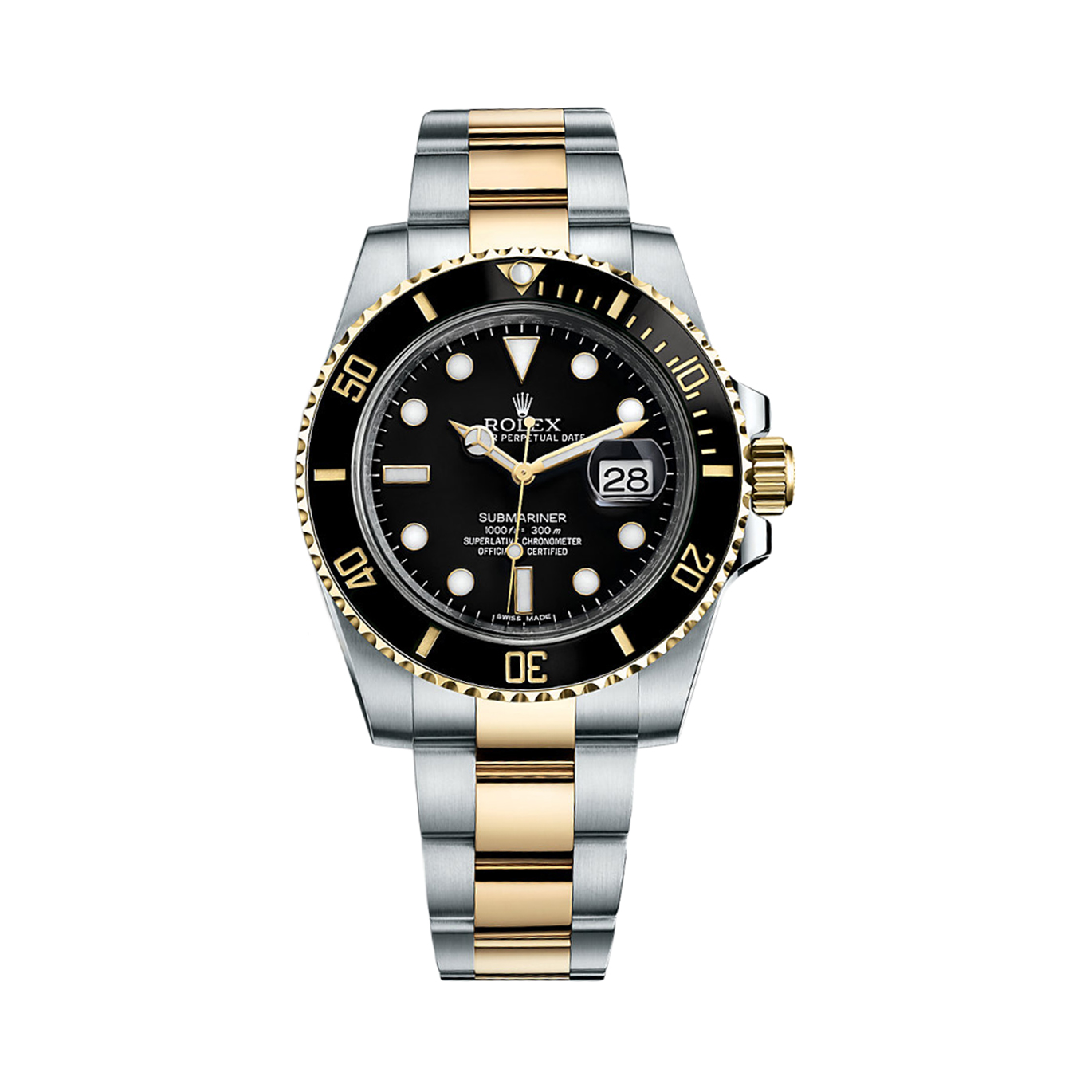 Submariner 116613LN Gold & Stainless Steel Watch (Black)
