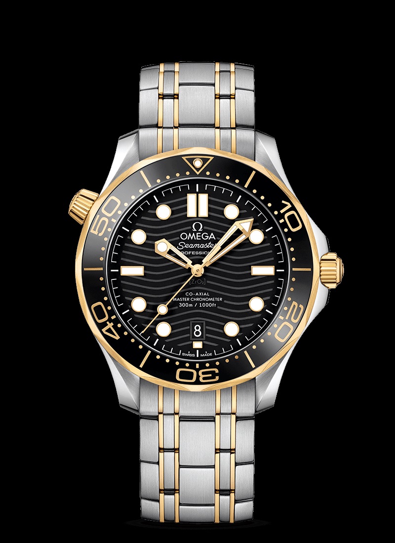 Seamaster Diver 300m Black yellow gold 42mm